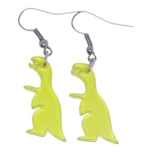 Handmade Yellow dinosaur‎ earrings